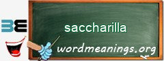 WordMeaning blackboard for saccharilla